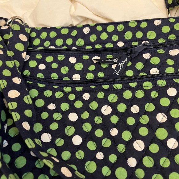 Vera Bradley green polka dot shoulder bag tote - Picture 9 of 9